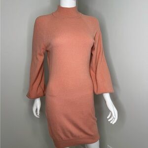 Chic Long Sleeve Dress in Peach